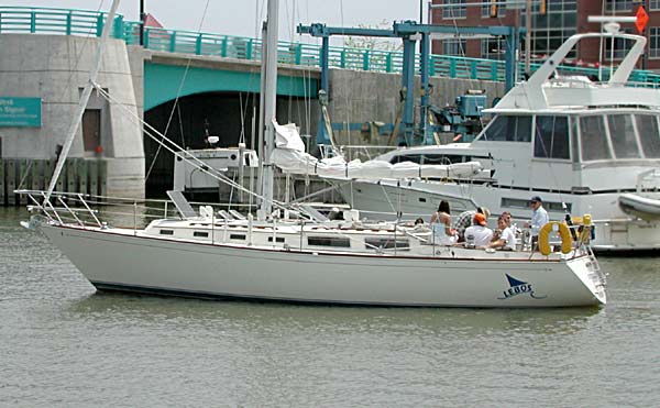 Sabre 38 heading out to  Lake Michigan